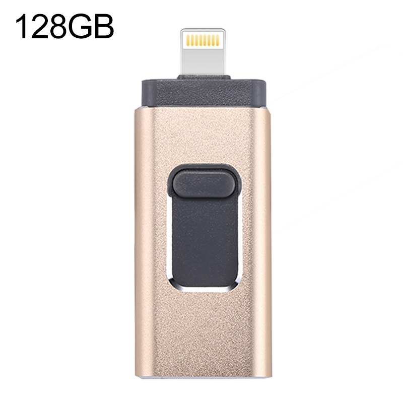 easyflash RQW-01B 3 in 1 USB 2.0 & 8 Pin & Micro USB 128GB Flash Drive(Gold) easyflash RQW-01B 3 in 1 USB 2.0 & 8 Pin & Micro USB 128GB Flash Drive(Gold)