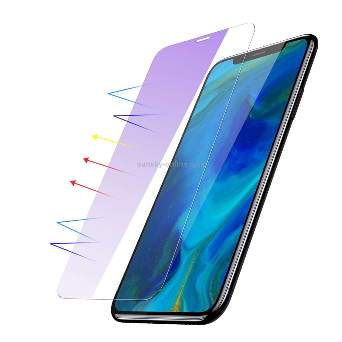 For iPhone XS Max Baseus 0.15mm Anti Blue-ray Full Tempered Glass Film Secondary Reinforcement (Transparent)