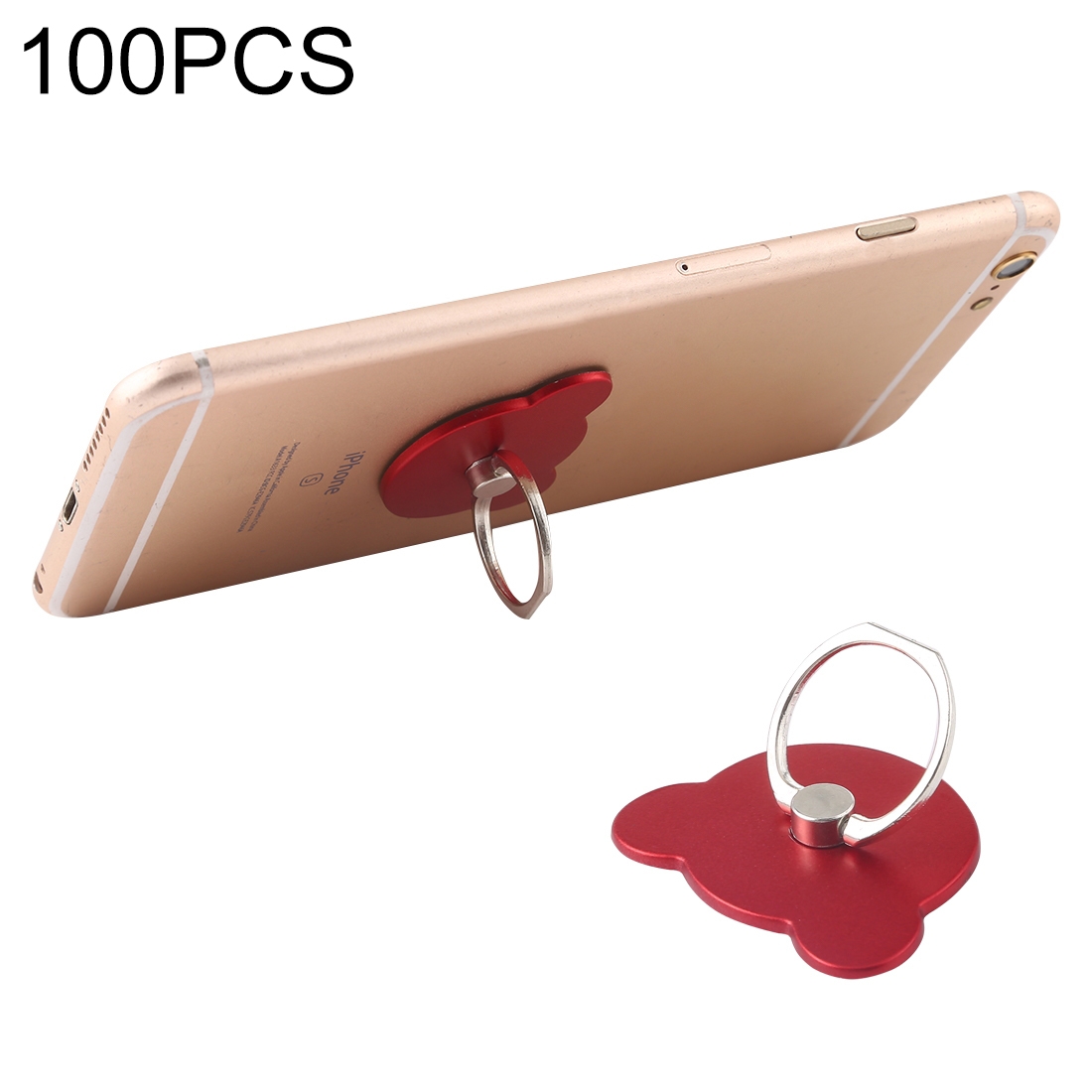 100 PCS Universal Panda Shape 360 Degree Rotatable Ring Stand Holder for Almost All Smartphones (Red) 100 PCS Universal Panda Shape 360 Degree Rotatable Ring Stand Holder for Almost All Smartphones (Red)