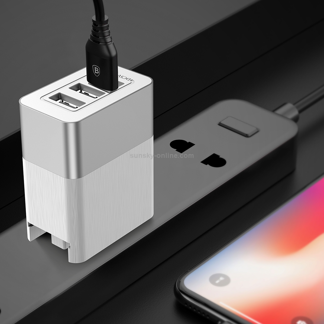Baseus Duke 3.4A Total Output 3 USB Quick Charge Smart Travel Charger, US Plug Baseus Duke 3.4A Total Output 3 USB Quick Charge Smart Travel Charger, US Plug