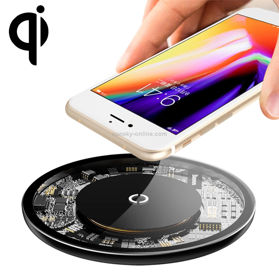 Baseus Simple Round Aluminium Alloy + Glass 10W Max Qi Wireless Charger Pad(Black) Baseus Simple Round Aluminium Alloy + Glass 10W Max Qi Wireless Charger Pad(Black)