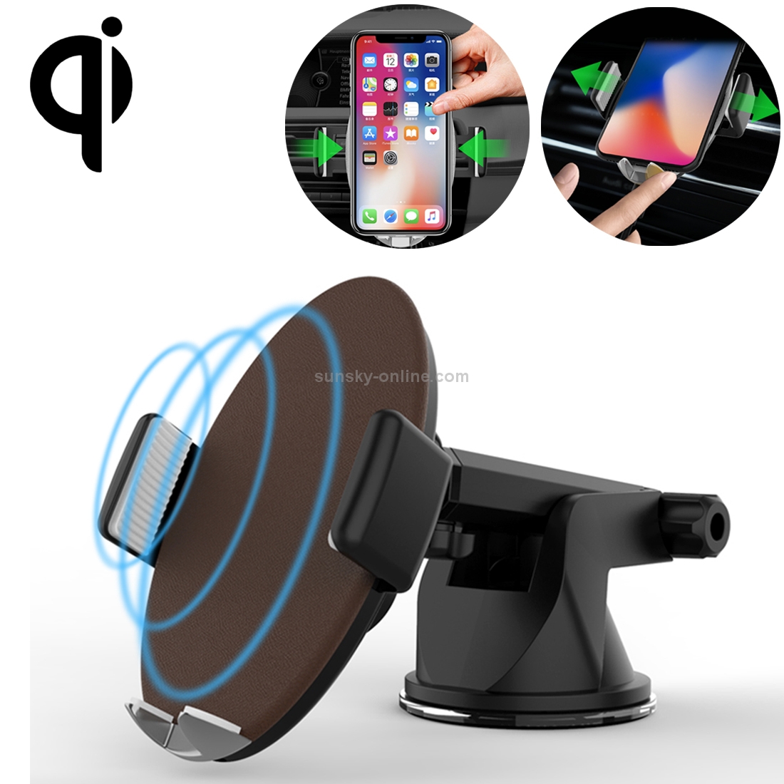 HAMTOD M11 Desktop Phone Holder 10W Max Fast Charging Qi Smart Wireless Charger Pad(Brown) HAMTOD M11 Desktop Phone Holder 10W Max Fast Charging Qi Smart Wireless Charger Pad(Brown)