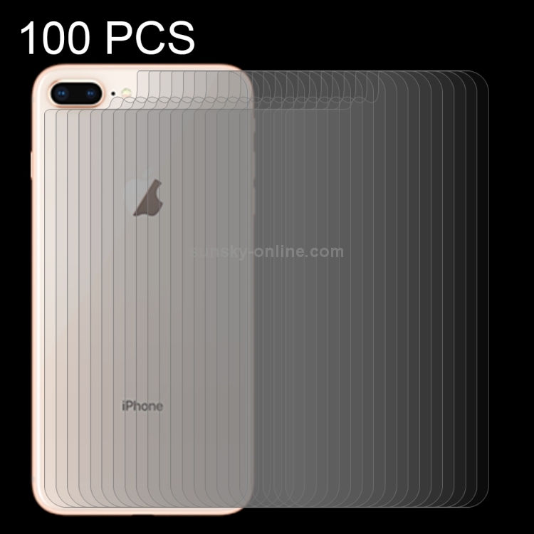 100 PCS for iPhone 8 Plus & 7 Plus 0.3mm 9H Surface Hardness 2.5D Curved Edge Explosion-proof Premium Tempered Glass Back Screen Protector