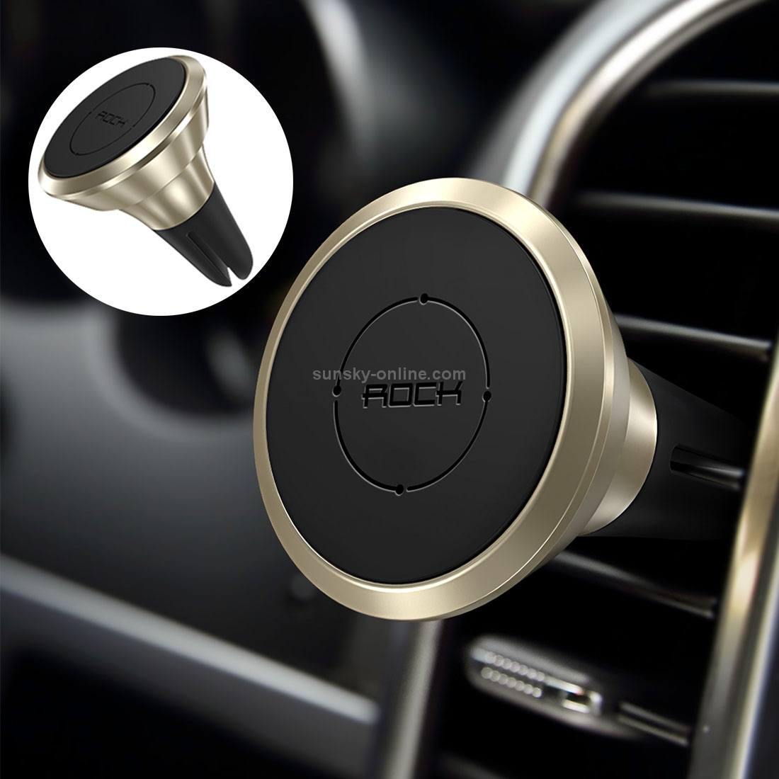 ROCK 360 Degree Rotation Universal Car Air Vent Mount Magnetic Phone Holder Stand ROCK 360 Degree Rotation Universal Car Air Vent Mount Magnetic Phone Holder Stand