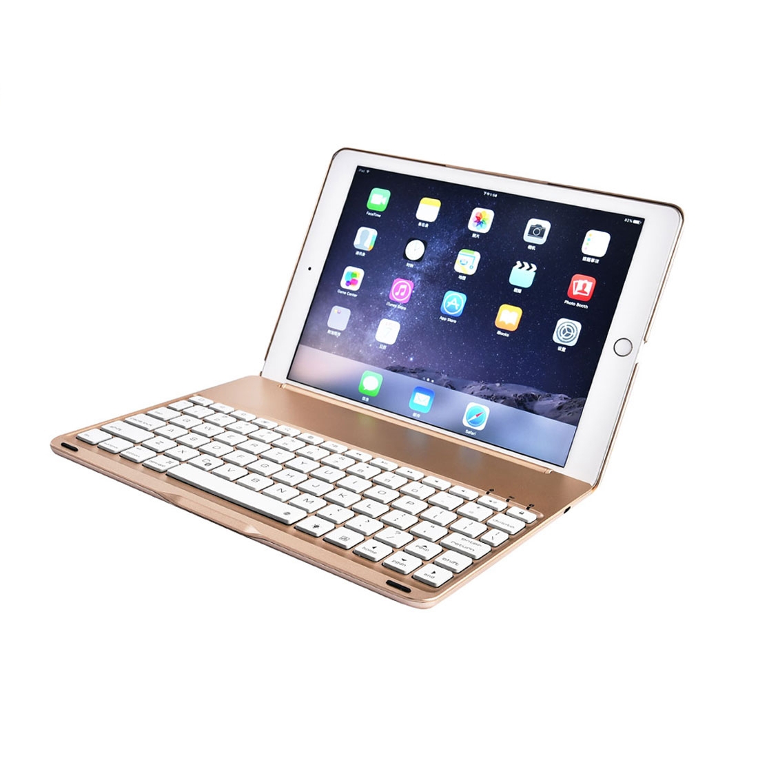 For iPad Pro 9.7 inch Aluminium Alloy Wireless Bluetooth 4.0 Backlight Keyboard(Gold) For iPad Pro 9.7 inch Aluminium Alloy Wireless Bluetooth 4.0 Backlight Keyboard(Gold)