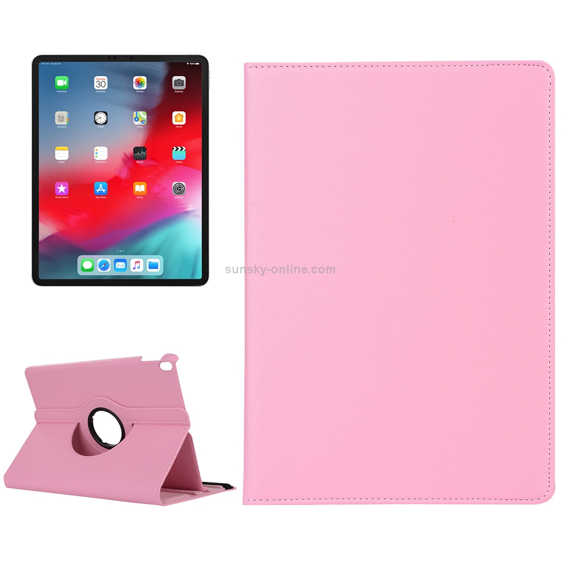 Litchi Texture Horizontal Flip 360 Degrees Rotation Leather Case for iPad Pro 12.9 inch(2018) ,with Holder(Pink) Litchi Texture Horizontal Flip 360 Degrees Rotation Leather Case for iPad Pro 12.9 inch(2018) ,with Holder(Pink)