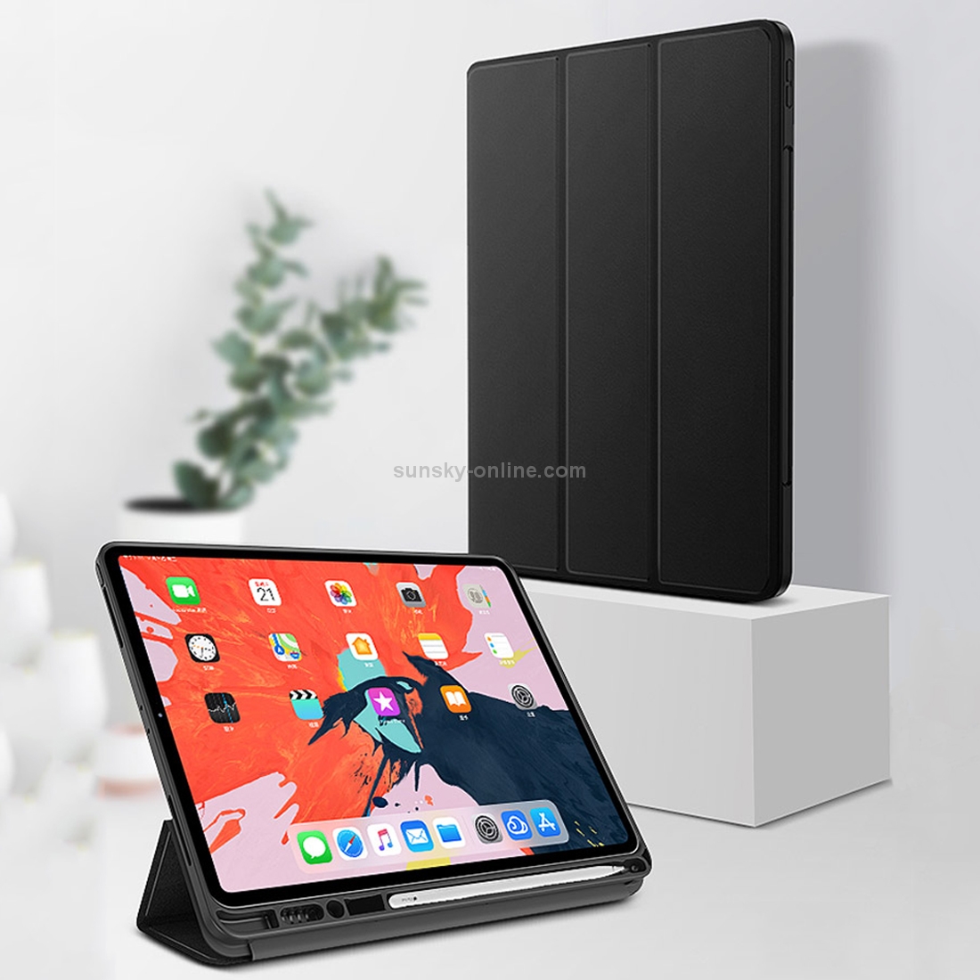 TOTUDESIGN Horizontal Flip TPU Leather Case for iPad Pro 12.9 inch (2018), with Holder & Sleep / Wake-up Function (Black) TOTUDESIGN Horizontal Flip TPU Leather Case for iPad Pro 12.9 inch (2018), with Holder & Sleep / Wake-up Function (Black)
