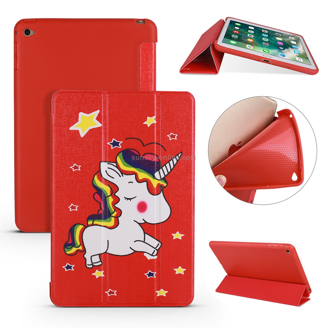 Unicorn Pattern Horizontal Flip PU Leather Case for iPad Mini 2019, with Three-folding Holder & Honeycomb TPU Cover Unicorn Pattern Horizontal Flip PU Leather Case for iPad Mini 2019, with Three-folding Holder & Honeycomb TPU Cover