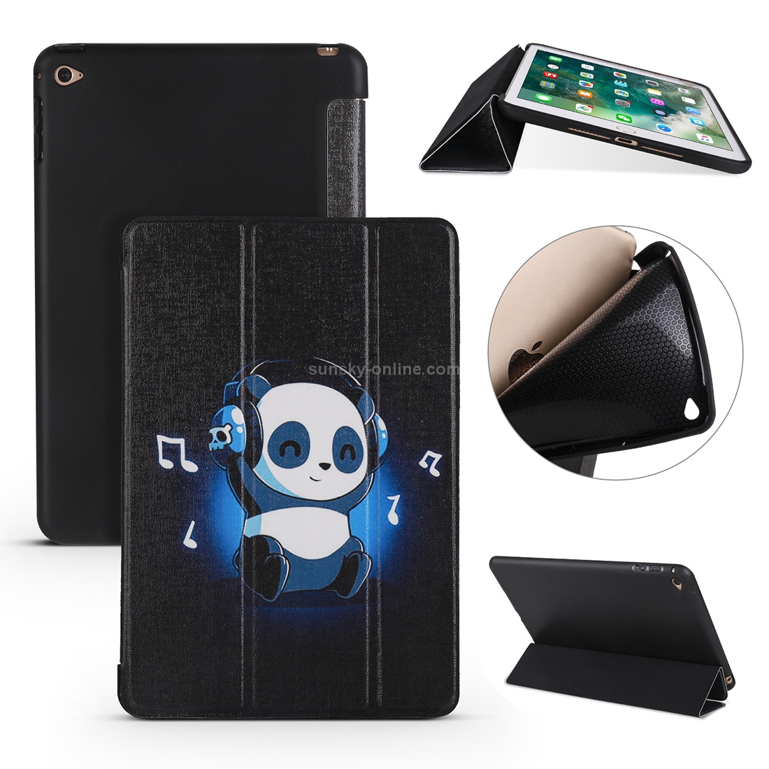 Music Panda Pattern Horizontal Flip PU Leather Case for iPad Mini 2019, with Three-folding Holder & Honeycomb TPU Cover Music Panda Pattern Horizontal Flip PU Leather Case for iPad Mini 2019, with Three-folding Holder & Honeycomb TPU Cover
