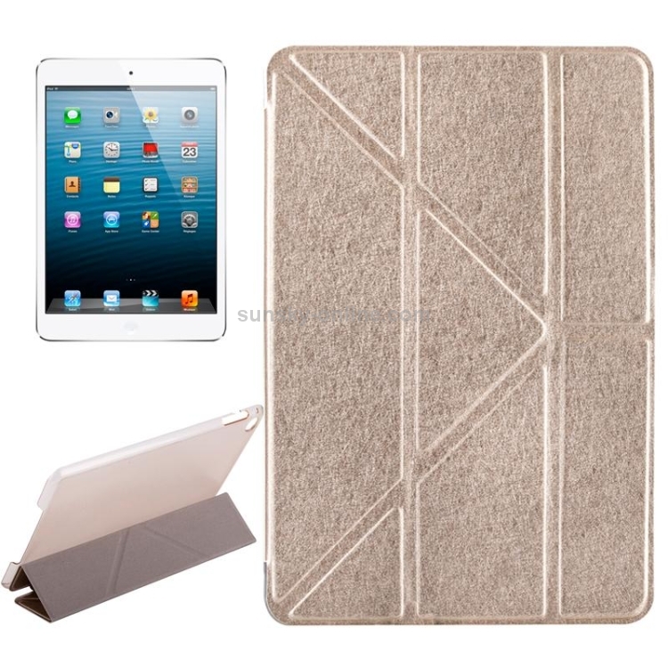 Transformers Style Silk Texture Horizontal Flip Solid Color Leather Case with Holder for iPad Mini 2019 (Gold) Transformers Style Silk Texture Horizontal Flip Solid Color Leather Case with Holder for iPad Mini 2019 (Gold)