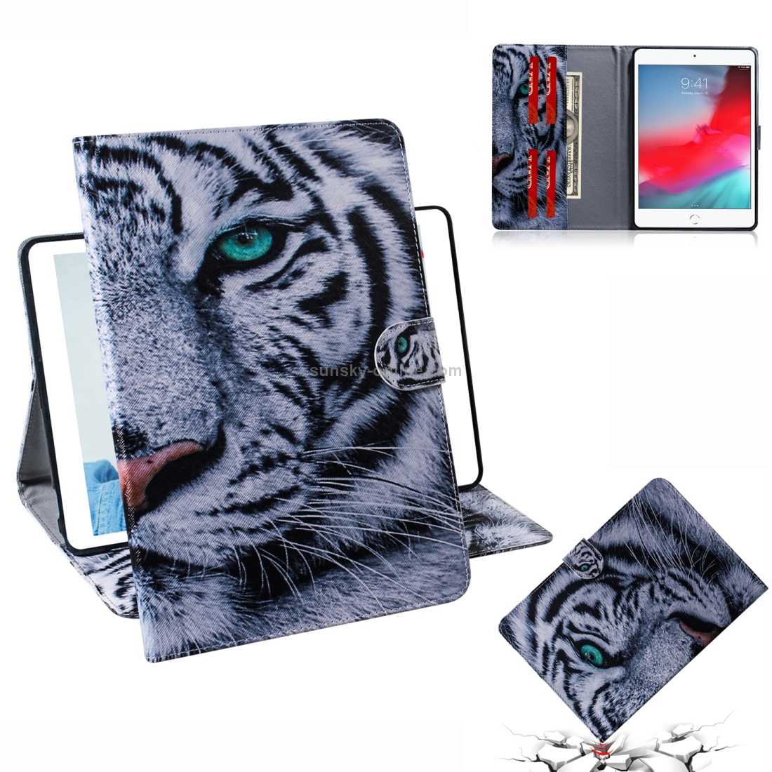 Tiger Pattern Horizontal Flip Leather Case for iPad Mini (2019) / 4 / 3 / 2 / 1, with Holder & Card Slot & Wallet Tiger Pattern Horizontal Flip Leather Case for iPad Mini (2019) / 4 / 3 / 2 / 1, with Holder & Card Slot & Wallet