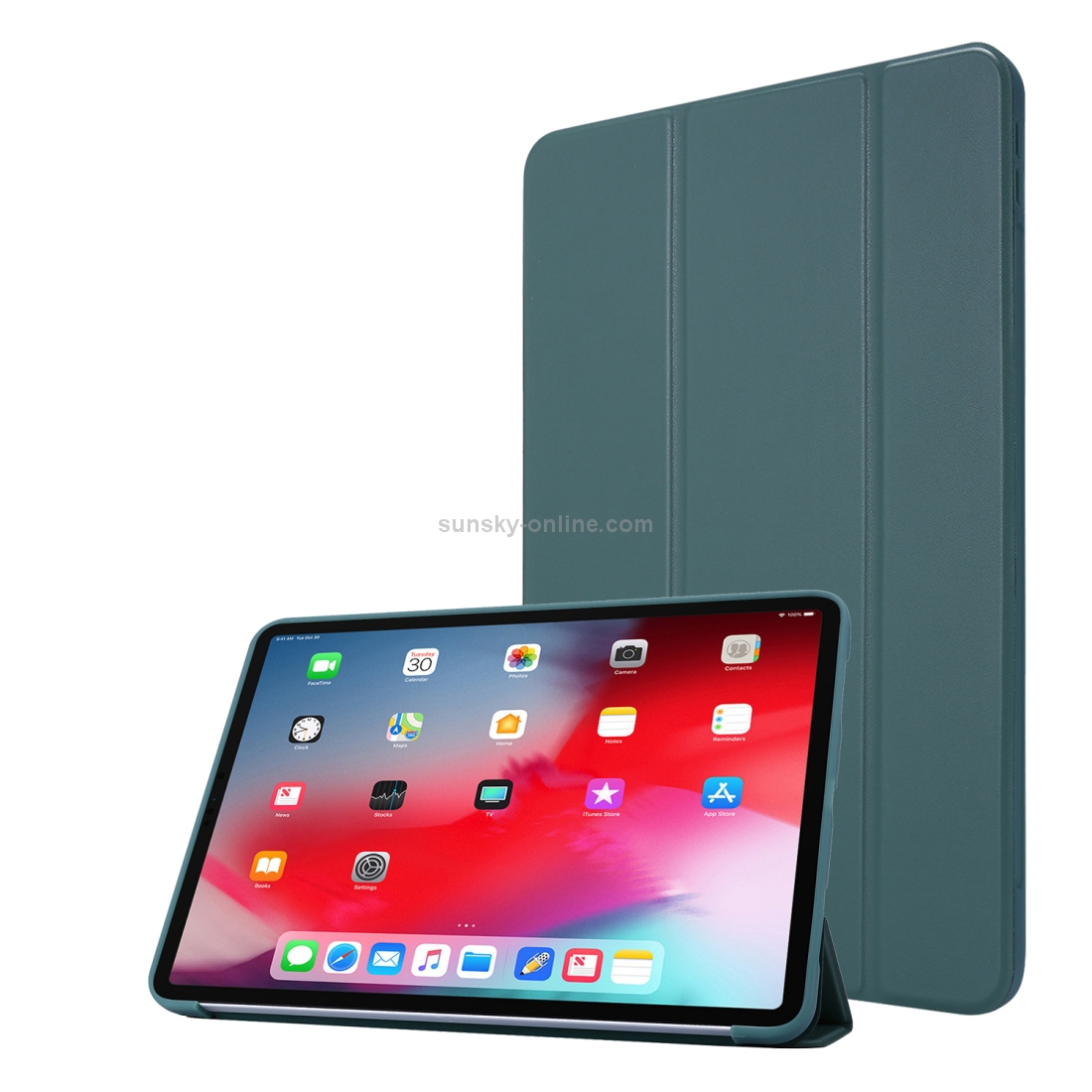 For iPad Pro 11 (2020) PC + PU Leather Tablet Case with Three-folding Holder(Dark Green) For iPad Pro 11 (2020) PC + PU Leather Tablet Case with Three-folding Holder(Dark Green)
