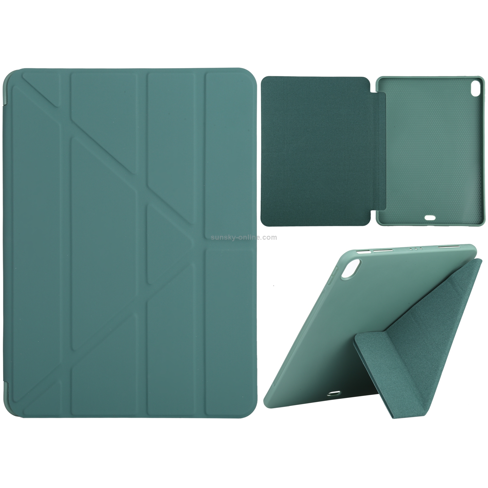 Millet Texture PU+ Silicone Full Coverage Leather Case with Multi-folding Holder for iPad Air (2020) 10.9 inch (Dark Green) Millet Texture PU+ Silicone Full Coverage Leather Case with Multi-folding Holder for iPad Air (2020) 10.9 inch (Dark Green)