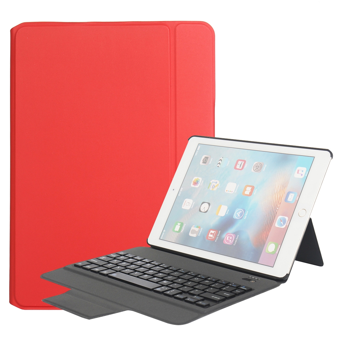 MZ1048 For iPad Air 2 & Air 1 / Pro 9.7 inch & 2017 iPad & 2018 iPad Ultra-thin One-piece Plastic Bluetooth Keyboard Leather Tablet Case with Stand Function (Red) MZ1048 For iPad Air 2 & Air 1 / Pro 9.7 inch & 2017 iPad & 2018 iPad Ultra-thin One-piece Plastic Bluetooth Keyboard Leather Tablet Case with Stand Function (Red)