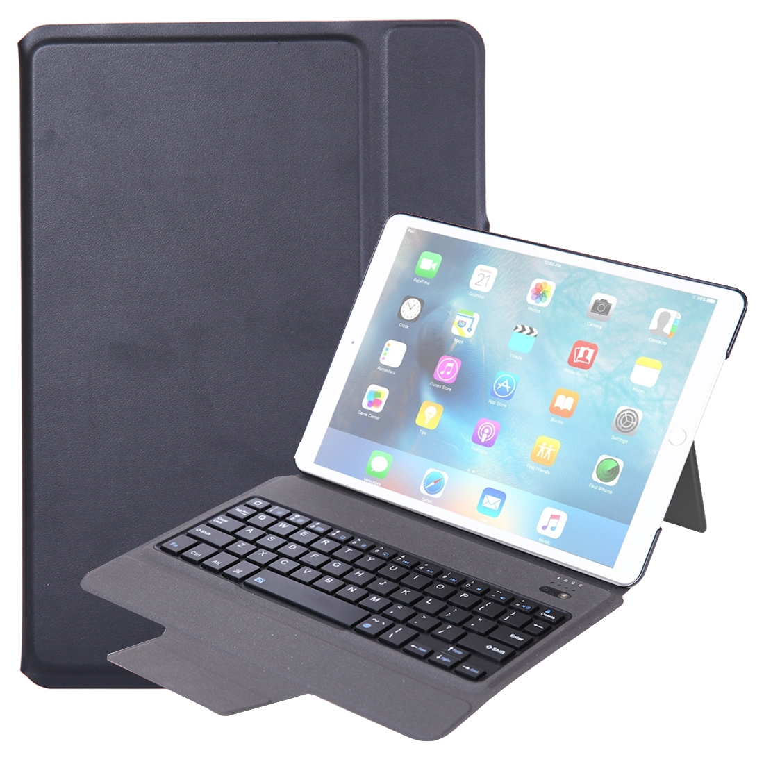 T1095 For iPad Pro 10.5 inch / Air 10.5 inch Ultra-thin One-piece Plastic Bluetooth Keyboard Leather Tablet Case with Stand Function (Black)