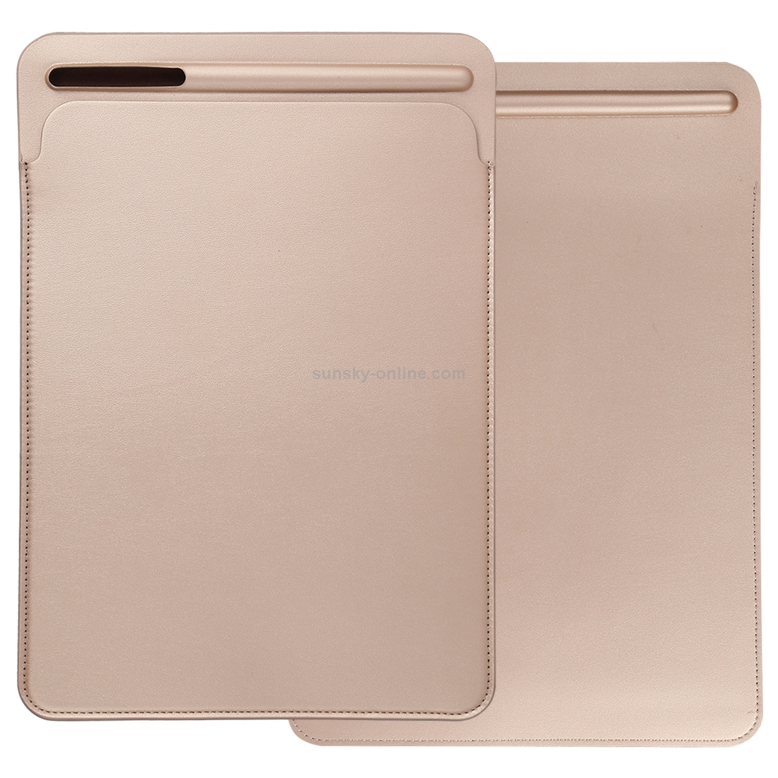 For iPad Pro 12.9 inch Portable Ultra Slim Leather Protective Case Bag with Apple Pencil Stylus Slot Holder(Gold)