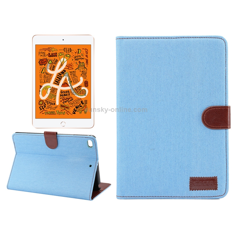 Horizontal Flip Denim Leather Case for iPad Mini 2019 / iPad Mini 4, with Holder & Sleep / Wake-up Function & Wallet (Blue) Horizontal Flip Denim Leather Case for iPad Mini 2019 / iPad Mini 4, with Holder & Sleep / Wake-up Function & Wallet (Blue)