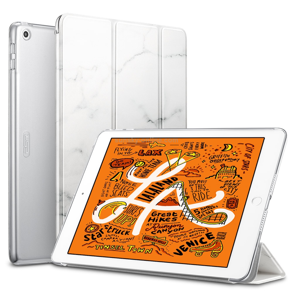ESR Marble Series PC + PU Leather Case for iPad Mini 2019, with Three-folding & Sleep / Wake-up Function (White) ESR Marble Series PC + PU Leather Case for iPad Mini 2019, with Three-folding & Sleep / Wake-up Function (White)