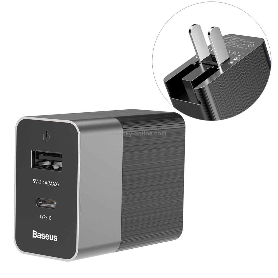 Baseus Duke 15W 5V 3.4A (Max) 2 Ports Universal Travel Charger Baseus Duke 15W 5V 3.4A (Max) 2 Ports Universal Travel Charger