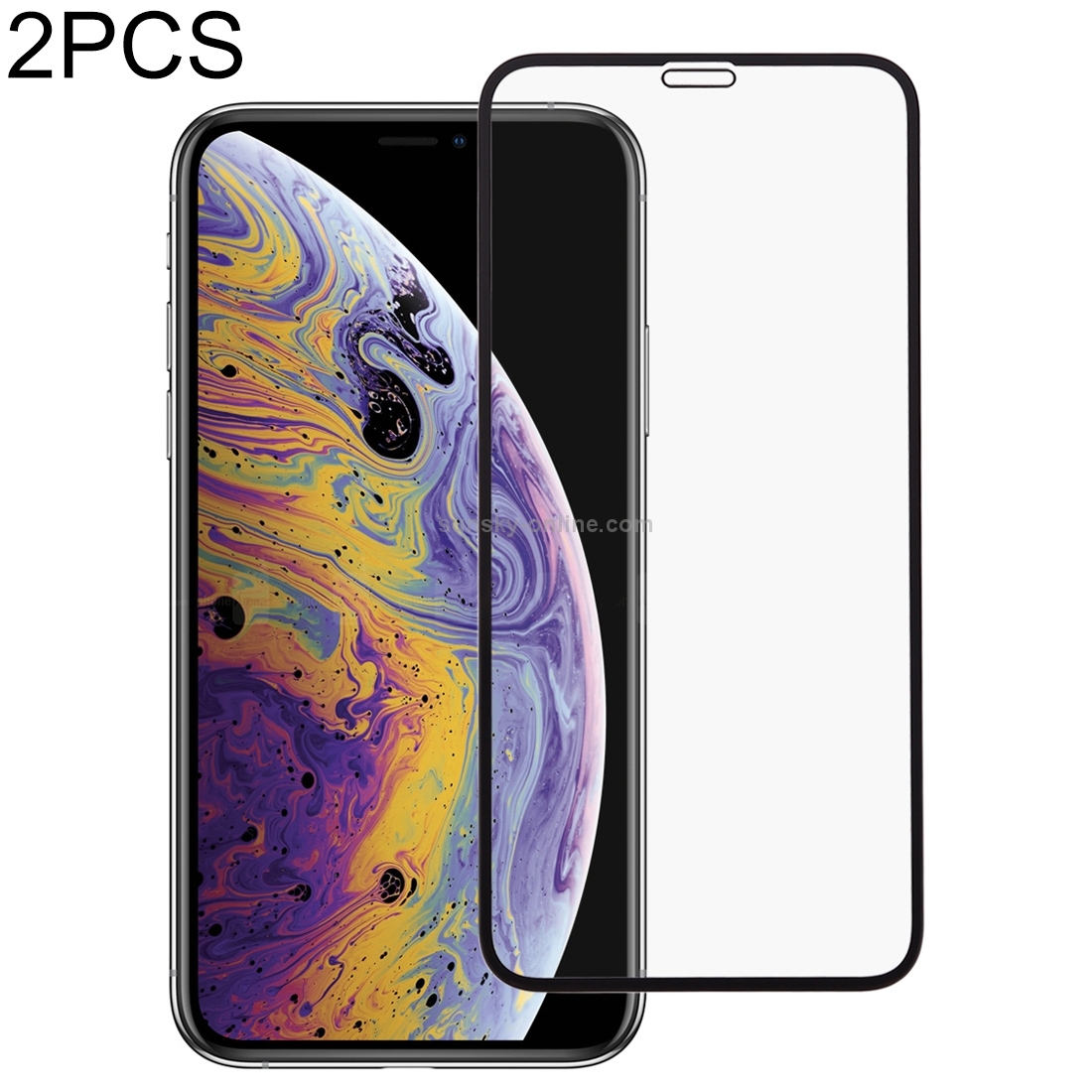 For iPhone X / XS 2pcs 9H 2.5D Full Glue Silk Print Full Screen Tempered Glass Film For iPhone X / XS 2pcs 9H 2.5D Full Glue Silk Print Full Screen Tempered Glass Film