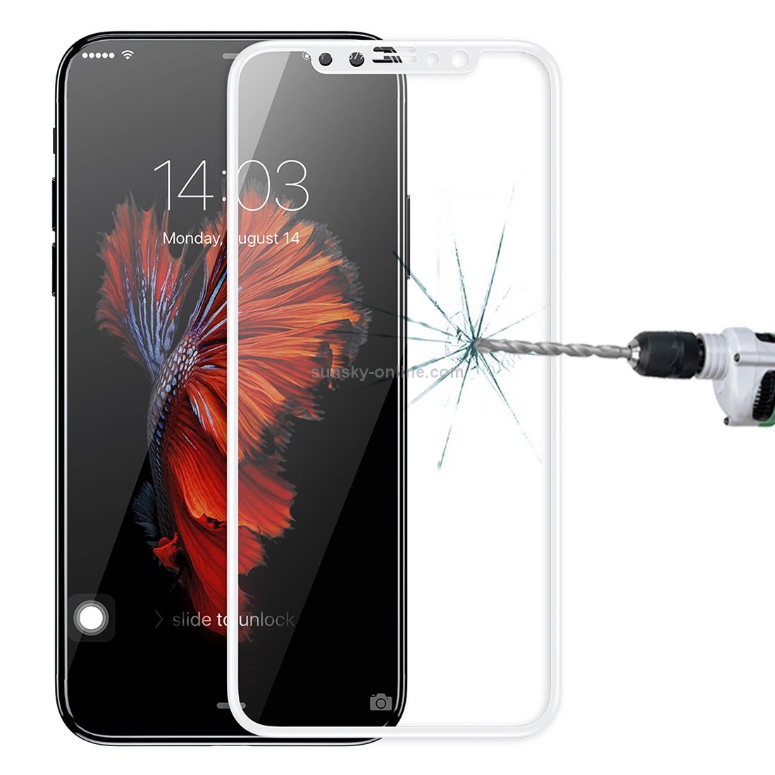 For iPhone X Baseus 0.3mm 9H Hardness 3D Silk-screen Tempered Glass Screen Film Protector(White) For iPhone X Baseus 0.3mm 9H Hardness 3D Silk-screen Tempered Glass Screen Film Protector(White)