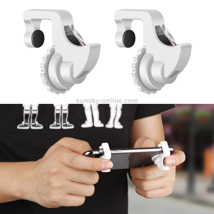 Eat Chicken Mobile Phone Trigger Shooting Controller Button Handle with Phone Holder (White) Eat Chicken Mobile Phone Trigger Shooting Controller Button Handle with Phone Holder (White)