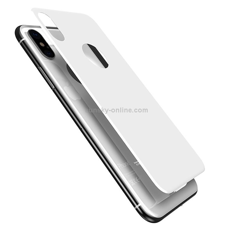For iPhone X TOTUDESIGN 9H Surface Hardness 3D Curved Edge Back Cover Tempered Glass Back Screen Protector(White)
