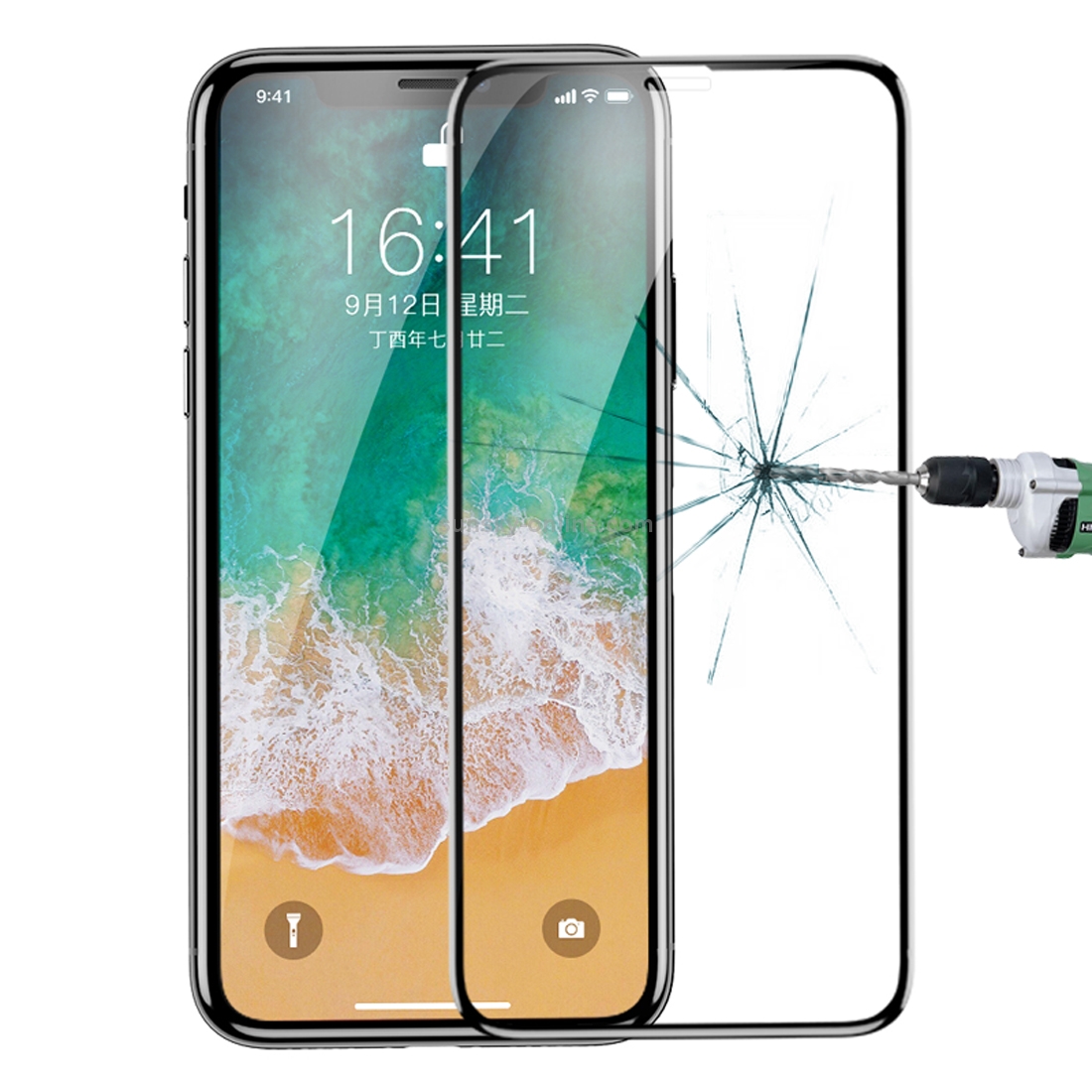 For iPhone X Baseus 0.23mm 3D HD Soft PET Edge Full Screen Tempered Glass Protector Film