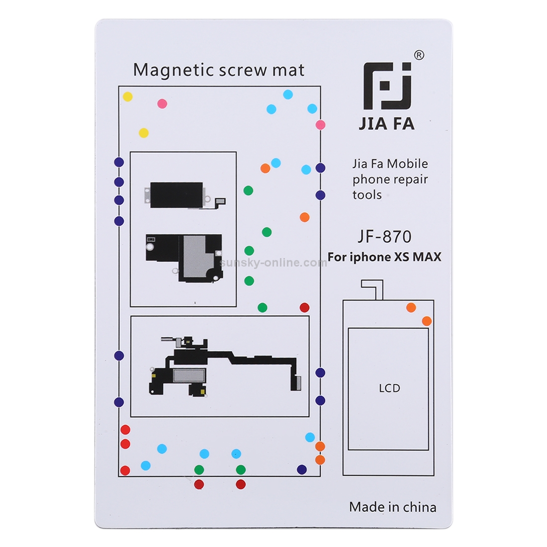 JIAFA JF-870 Magnetic Pad Screw Board for iPhone XS Max