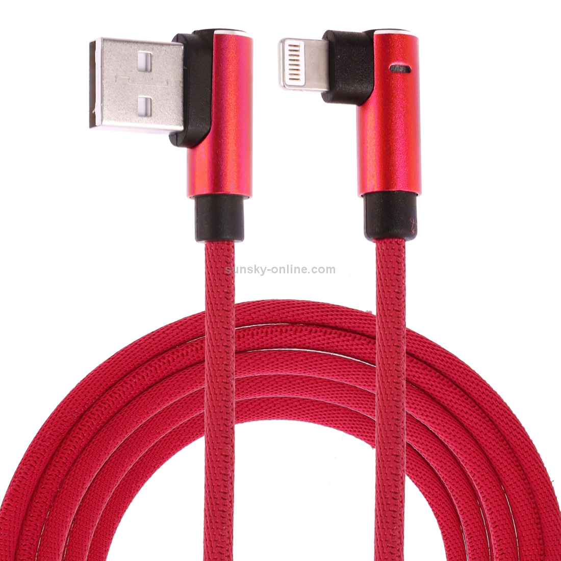 2m USB to 8 Pin Double Elbow Data Sync Charging Cable (Red) 2m USB to 8 Pin Double Elbow Data Sync Charging Cable (Red)