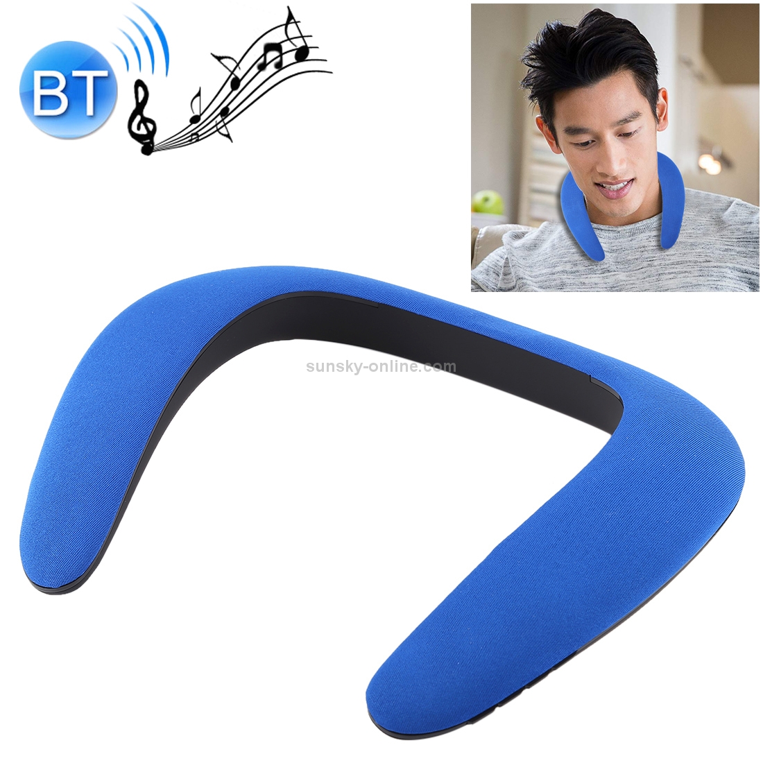 DC 5V Wearable Wireless Bluetooth Speaker with Call Function, Support TF Card & USB & AUX (Blue) DC 5V Wearable Wireless Bluetooth Speaker with Call Function, Support TF Card & USB & AUX (Blue)