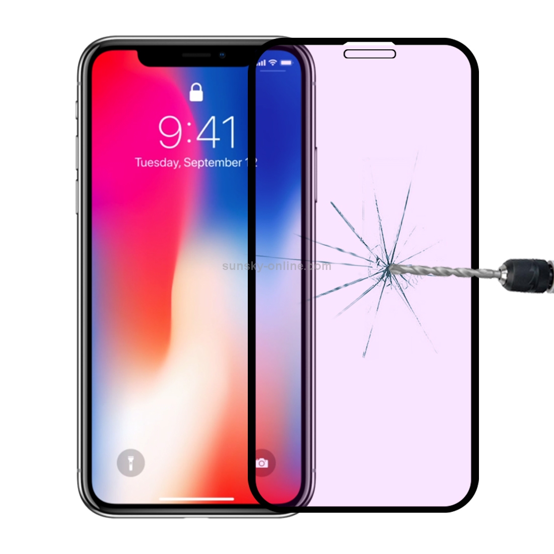 For iPhone 11 Pro / XS / X Anti-scratch 9H 10D Full Screen Purple-ray Tempered Glass Film For iPhone 11 Pro / XS / X Anti-scratch 9H 10D Full Screen Purple-ray Tempered Glass Film