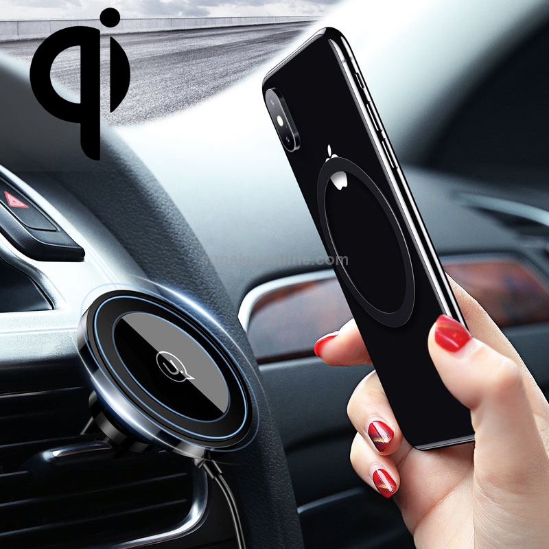 USAMS US-CD44 Qi Standard Wireless Charger Magnetic Car Air Vent Mount (Black) USAMS US-CD44 Qi Standard Wireless Charger Magnetic Car Air Vent Mount (Black)