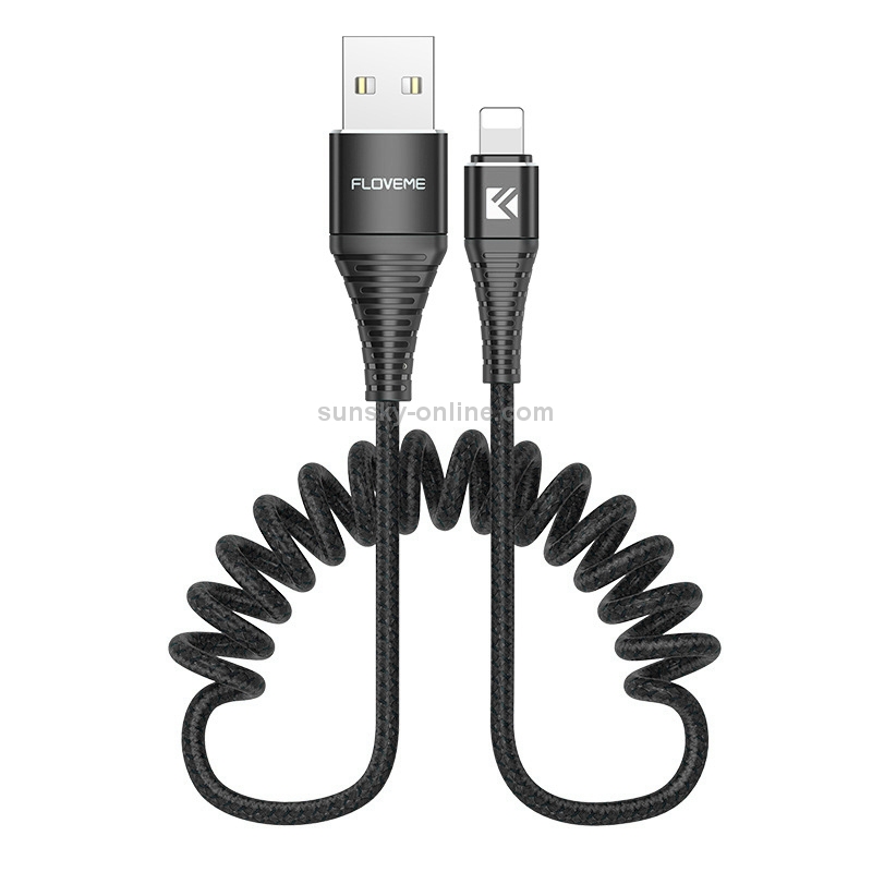 FLOVEME 1.5m 2A USB to 8 Pin Nylon Weave Spring Data Sync Charging Cable for iPhone XR / iPhone XS MAX / iPhone X & XS / iPhone 8 & 8 Plus / iPhone 7 & 7 Plus / iPhone 6 & 6s & 6 Plus & 6s Plus / iPad(Black) FLOVEME 1.5m 2A USB to 8 Pin Nylon Weave Spring Data Sync Charging Cable for iPhone XR / iPhone XS MAX / iPhone X & XS / iPhone 8 & 8 Plus / iPhone 7 & 7 Plus / iPhone 6 & 6s & 6 Plus & 6s Plus / iPad(Black)