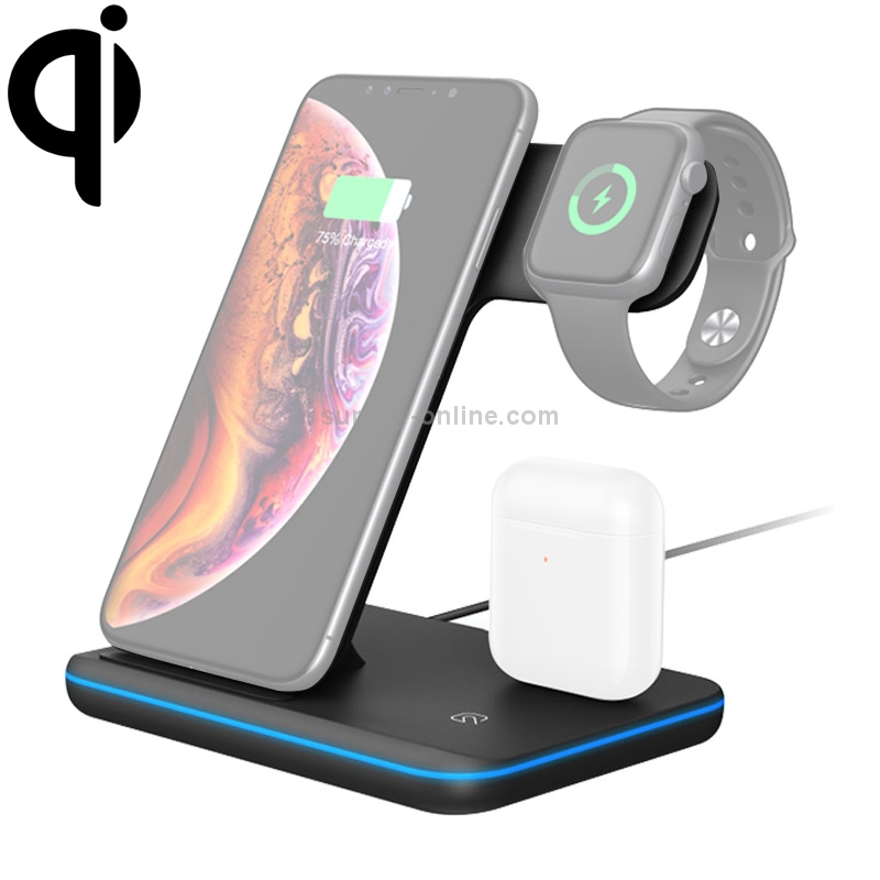 Z5 QI Vertical Magnetic Wireless Charger for Mobile Phones & Apple Watches & AirPods / Xiaomi Redmi AirDots, with Touch Ring Light (Black) Z5 QI Vertical Magnetic Wireless Charger for Mobile Phones & Apple Watches & AirPods / Xiaomi Redmi AirDots, with Touch Ring Light (Black)