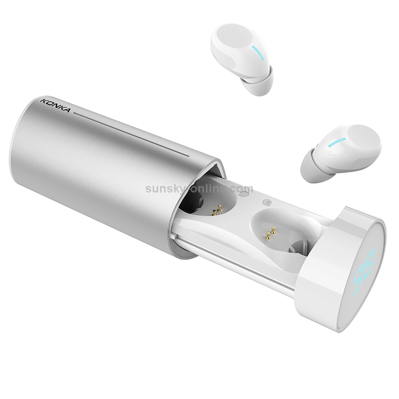 KONKA T6 TWS Pull-out Digital Display Silicone Mic Noise Reduction Bluetooth Earphone with Magnetic Charging Box, Support Touch (White) KONKA T6 TWS Pull-out Digital Display Silicone Mic Noise Reduction Bluetooth Earphone with Magnetic Charging Box, Support Touch (White)