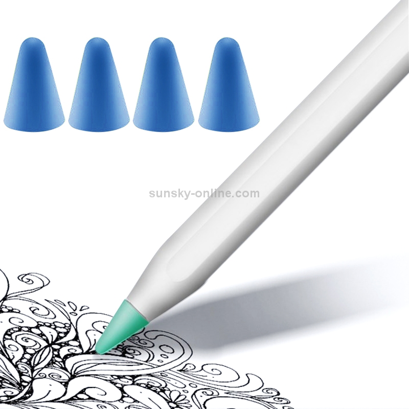 4 PCS Non-slip Mute Wear-resistant Nib Cover for Apple Pencil 1 / 2 (Dark Blue) 4 PCS Non-slip Mute Wear-resistant Nib Cover for Apple Pencil 1 / 2 (Dark Blue)