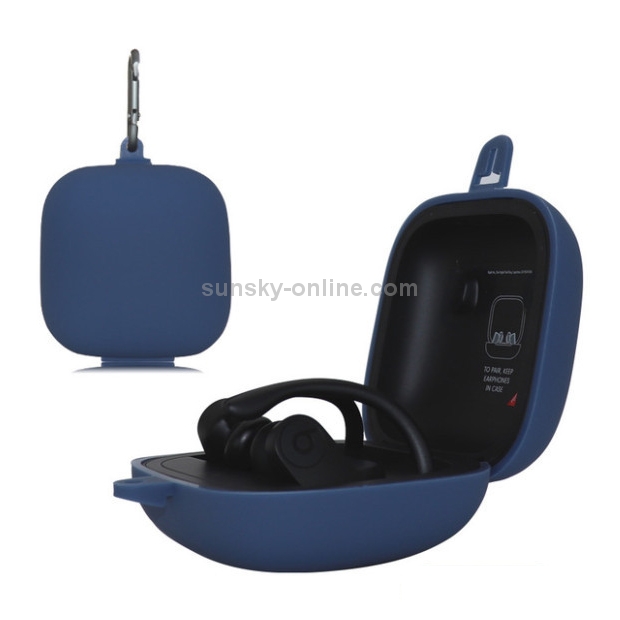 Solid Color Silicone Wireless Bluetooth Earphone Protective Case for Beats Powerbeats Pro(Dark Blue) Solid Color Silicone Wireless Bluetooth Earphone Protective Case for Beats Powerbeats Pro(Dark Blue)