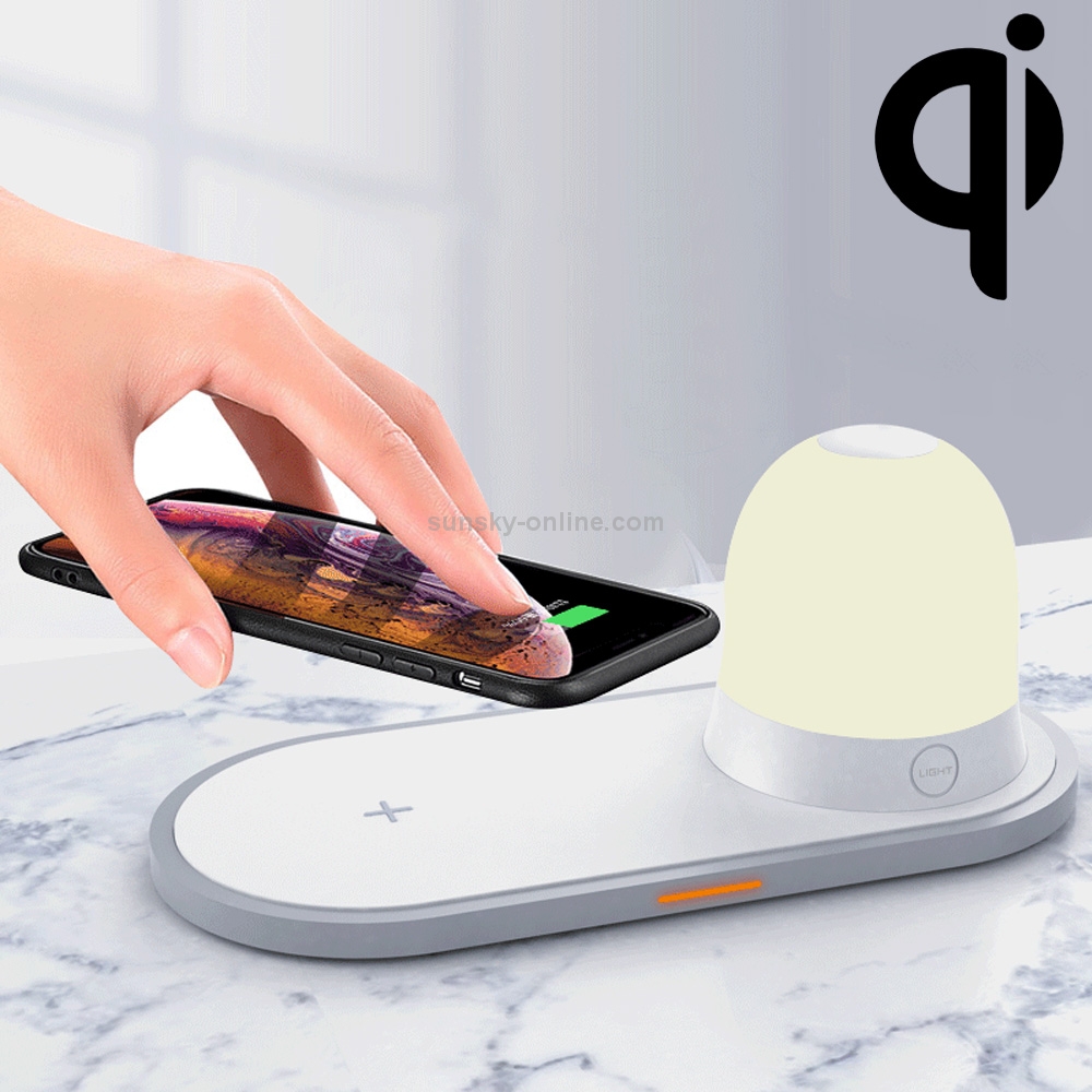 W34 QI Wireless Fast Charging Base with Magnetic Two-color Night Light & Touch Switch (White) W34 QI Wireless Fast Charging Base with Magnetic Two-color Night Light & Touch Switch (White)