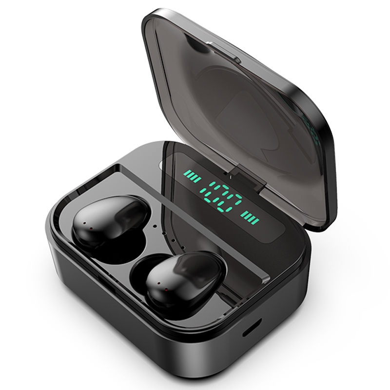 X7 TWS V5.0 Binaural Wireless Stereo Bluetooth Headset with Charging Case and Digital Display(Black)