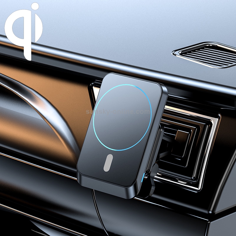 JJT-969 15W Max Output Magnetic Car Air Outlet Bracket Wireless Charger(Black) JJT-969 15W Max Output Magnetic Car Air Outlet Bracket Wireless Charger(Black)