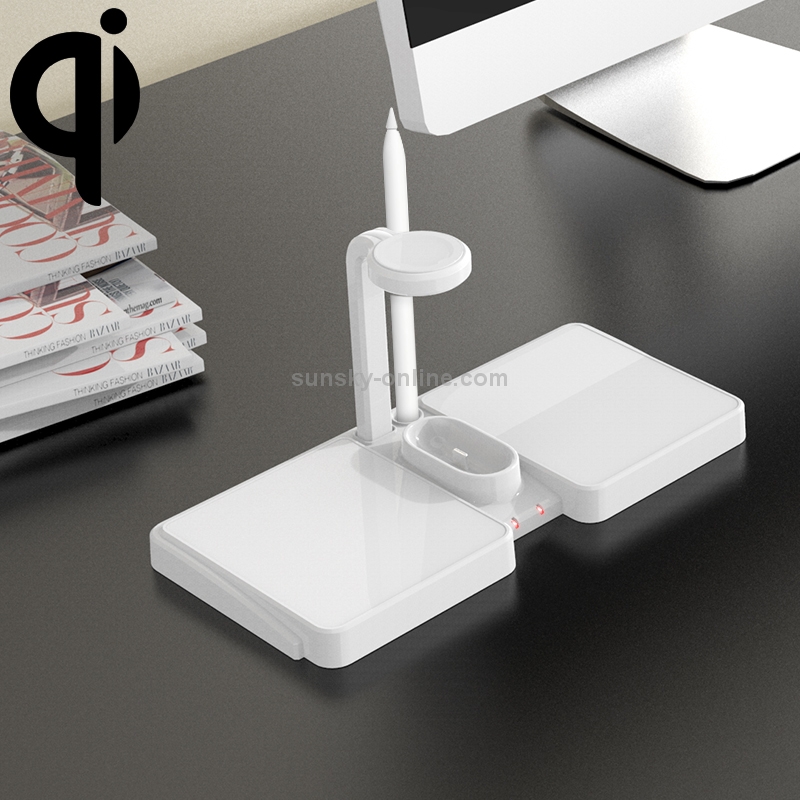 K04 4 in 1 10W Qi Standard Wireless Charger for Mobile Phones & iWatch & AirPods (White) K04 4 in 1 10W Qi Standard Wireless Charger for Mobile Phones & iWatch & AirPods (White)