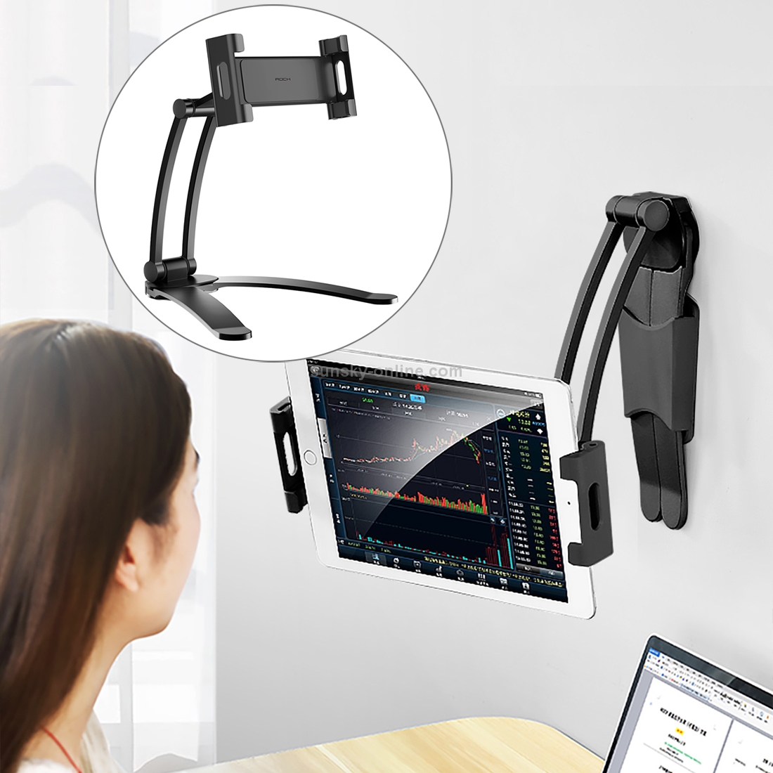 ROCK Universal Adjustable Suspensible Desktop Phone Tablet Stand(Black) ROCK Universal Adjustable Suspensible Desktop Phone Tablet Stand(Black)