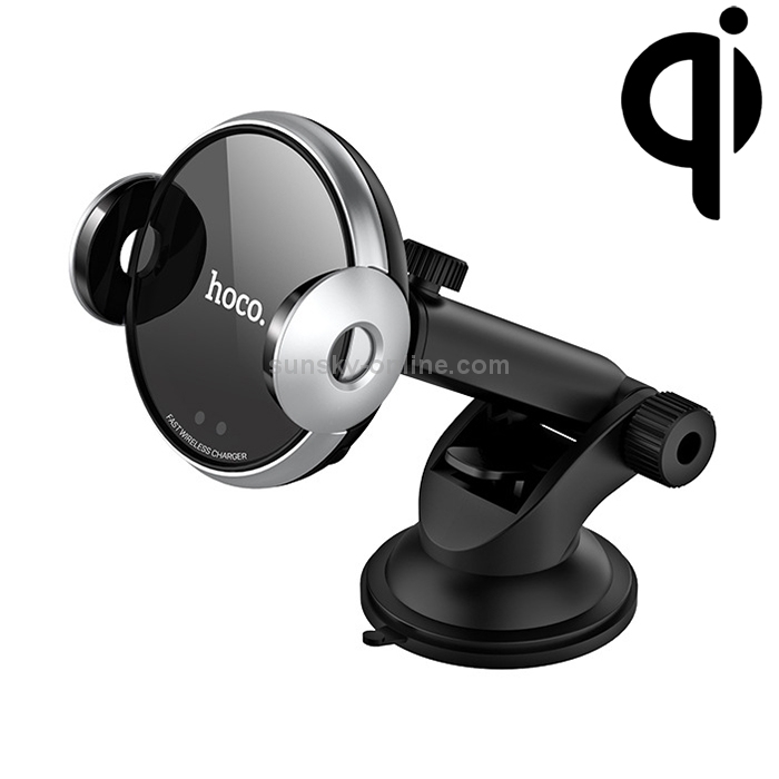 hoco CA48 Portable Car Automatic Induction Wireless Fast Charging Holder (Black Silver) hoco CA48 Portable Car Automatic Induction Wireless Fast Charging Holder (Black Silver)
