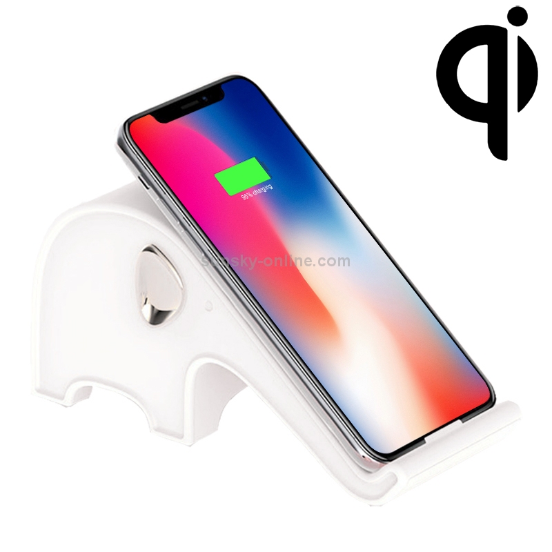 3life-310 10W 9V 5A Elephant Wireless Charger QI Safe Fast Charging with Mobile Phone Bracket(White)