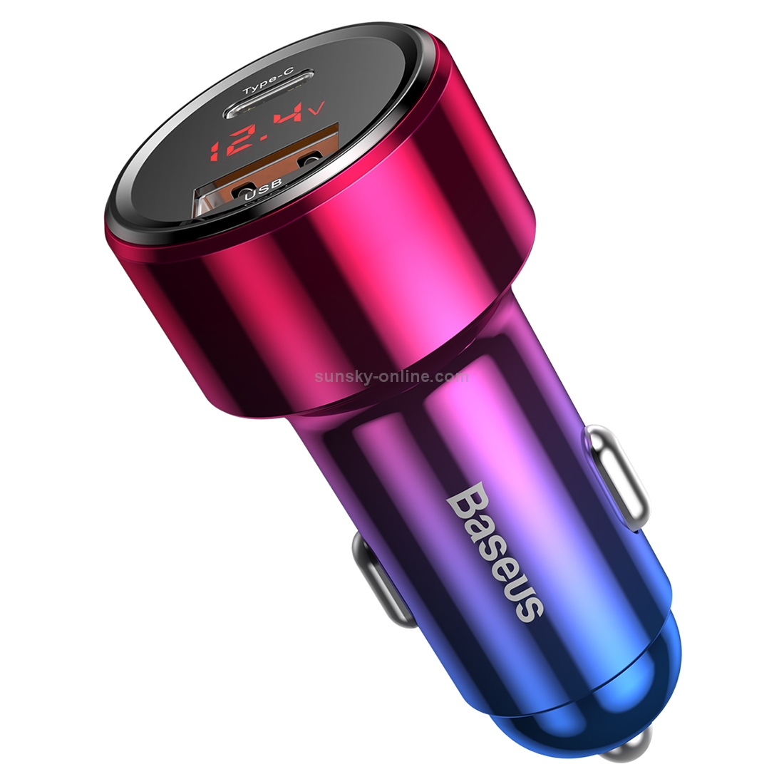 Baseus 45W Type-C / USB-C PD+QC PPS Car Digital Display Intelligent Quick Charge Charger(Red) Baseus 45W Type-C / USB-C PD+QC PPS Car Digital Display Intelligent Quick Charge Charger(Red)
