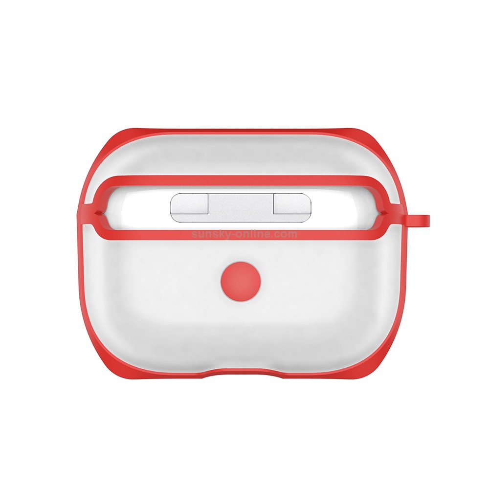 APC001 For AirPods Pro PC + TPU Transparent Earphone Protective Case with Hook (Red) APC001 For AirPods Pro PC + TPU Transparent Earphone Protective Case with Hook (Red)