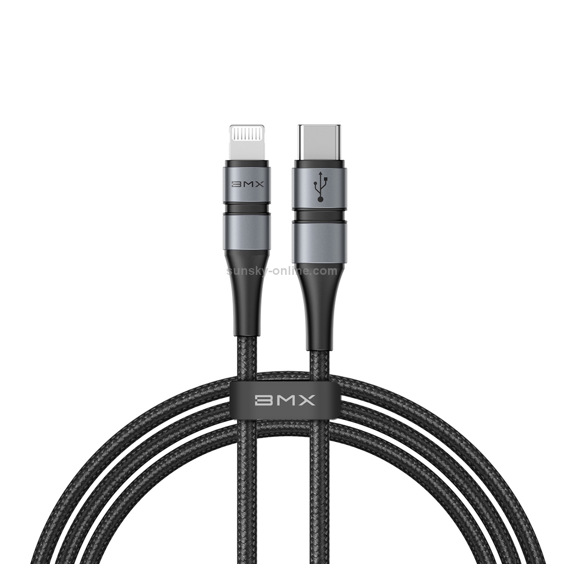 BMX Double-deck MFi Certified Cable Type-C to Lightning PD 18W, Length:1.2m(Black) BMX Double-deck MFi Certified Cable Type-C to Lightning PD 18W, Length:1.2m(Black)