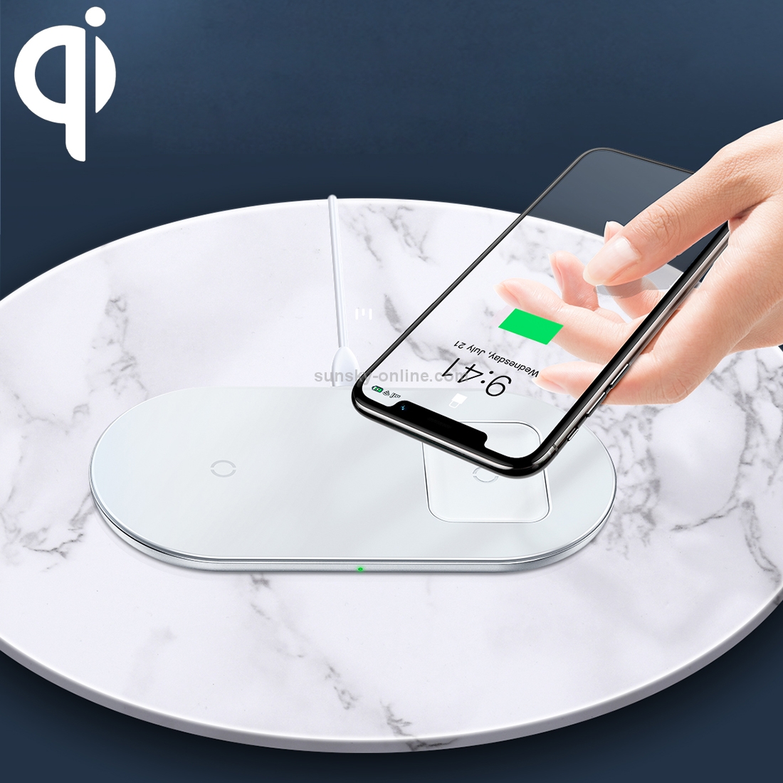 Baseus WXJK-02 2 in 1 18W QI Standard Fast Charging Wireless Charger for Phones & AirPods(White) Baseus WXJK-02 2 in 1 18W QI Standard Fast Charging Wireless Charger for Phones & AirPods(White)