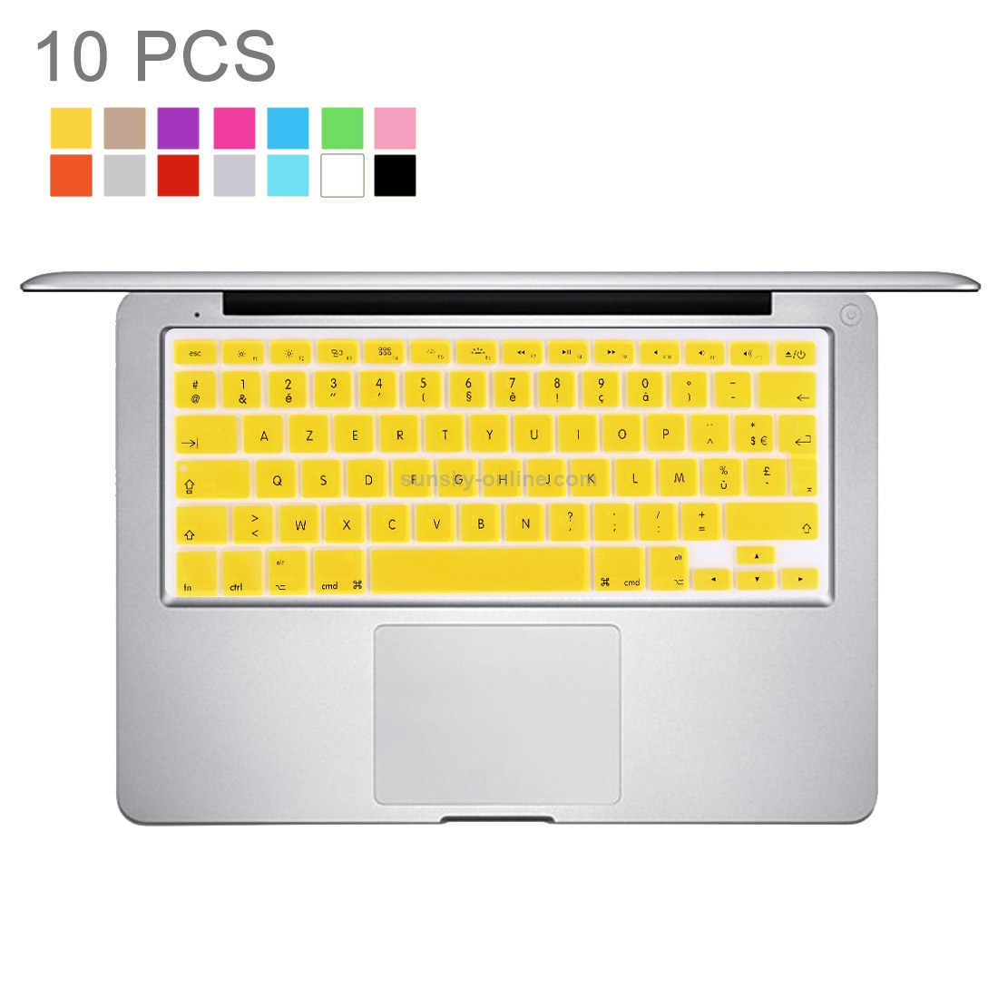 10 PCS Colorized Apple Laptop Silicone Keyboard Protector Protective Film for Macbook 13.3 inch & 15.4 inch & 17 inch, EU Version / French, Random Color Delivery 10 PCS Colorized Apple Laptop Silicone Keyboard Protector Protective Film for Macbook 13.3 inch & 15.4 inch & 17 inch, EU Version / French, Random Color Delivery